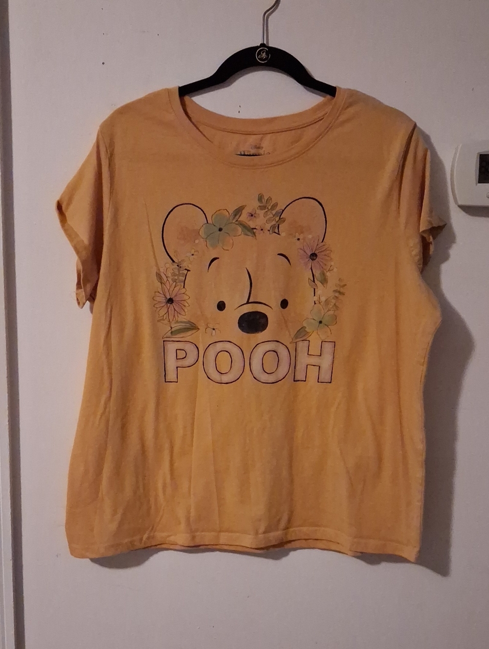 Disney Mustard Yellow Winnie the Pooh Floral Face Tee